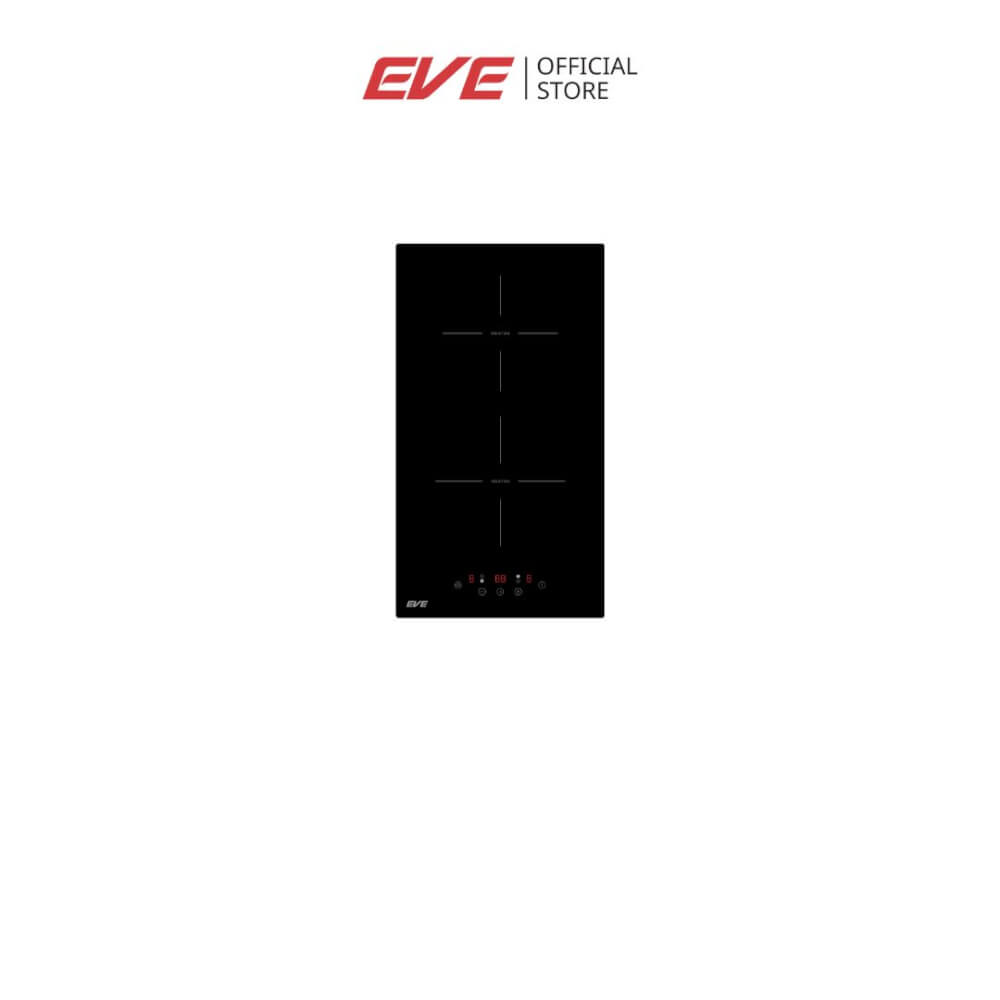 ชุดเซต เตาฝังแม่เหล็กไฟฟ้า 2 หัว+ เครื่องดูดควัน แบบฝังรางเลื่อน EVE รุ่น HB30-2IND294/TC + HS-BKT62C-60 ขนาด 60 ซม สีดำ 